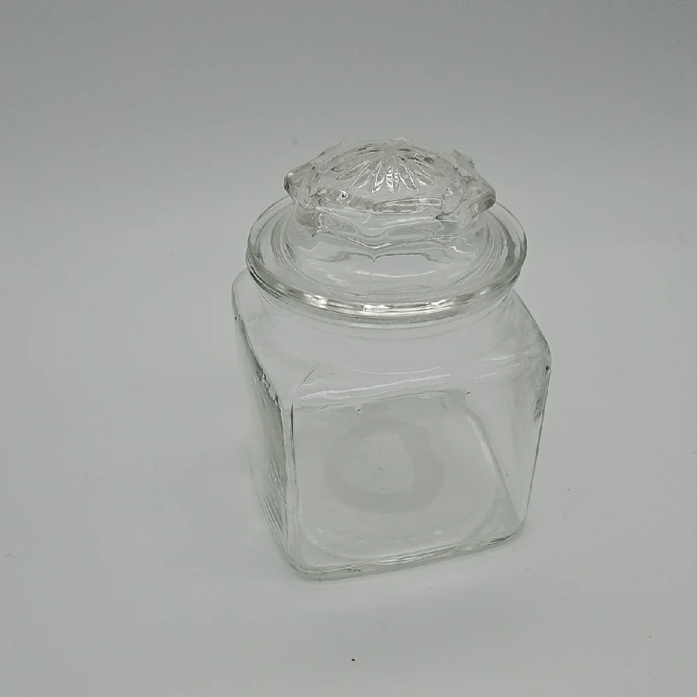Clear Glass Storage Jar with Lid